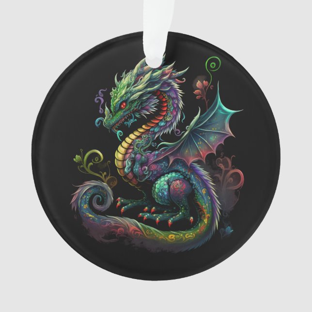 cute-magic-fantasy-chineese-dragon-illustration ornament (Front)