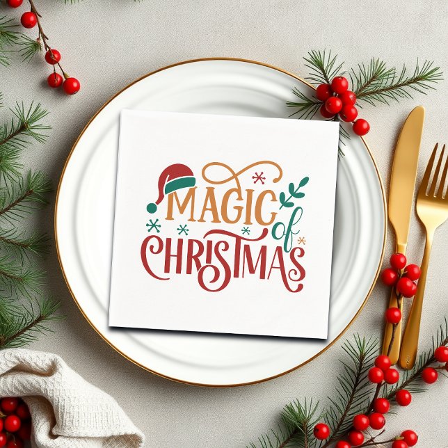 Cute 'Magic of Christmas'  Napkin (Creator Uploaded)