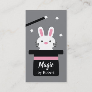 Cute Magic Rabbit From Top Hat Business Card