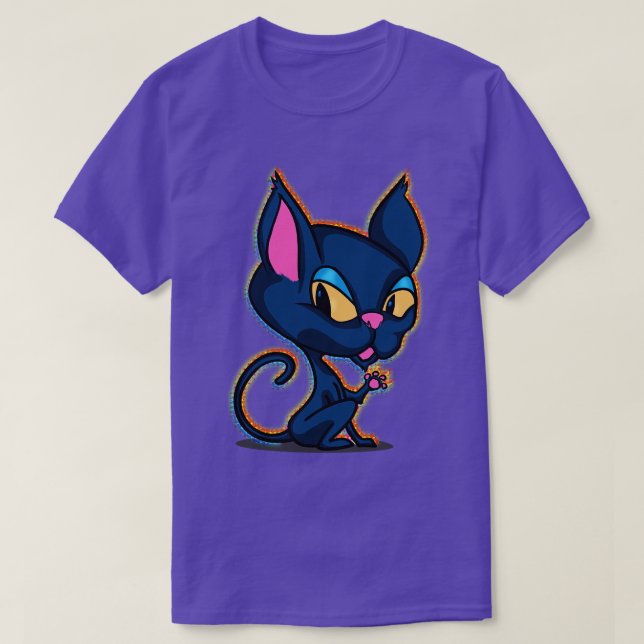 Cute Magic toon Cat T-Shirt (Design Front)
