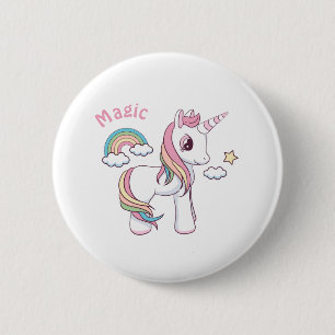 Cute Magic unicorn button