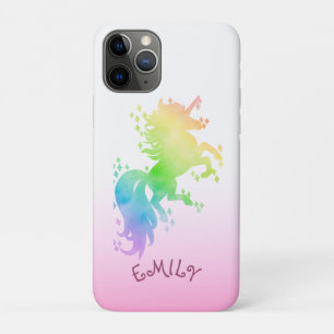 Cute magic watercolor rainbow unicorn iPhone 11 pro case