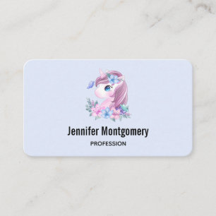 Cute & Magical Baby Unicorn Watercolor Business Card