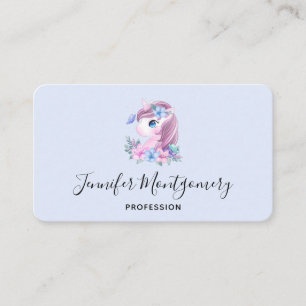 Cute & Magical Baby Unicorn Watercolor Business Card