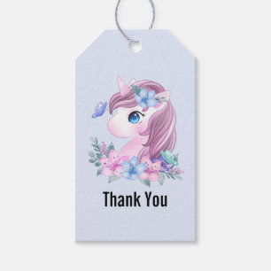 Cute & Magical Baby Unicorn Watercolor Thank You Gift Tags
