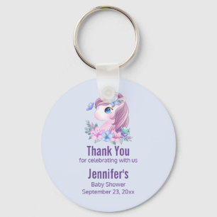 Cute & Magical Baby Unicorn with Big Eyes Favour Key Ring