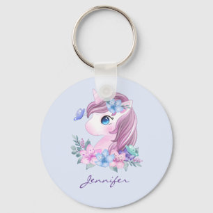 Cute & Magical Baby Unicorn with Big Eyes Key Ring