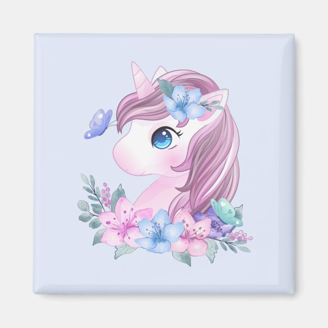 Cute & Magical Baby Unicorn with Big Eyes Magnet (Front)