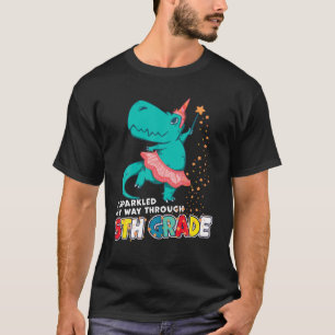 Cute Magical Ballerina Dino Unicorn 5Th Grade Grad T-Shirt