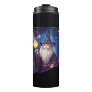 Cute Magical Cat Wizard Purrfect Wizard Feline Hal Thermal Tumbler