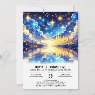 Cute Magical Celestial Digital Birthday Invitation
