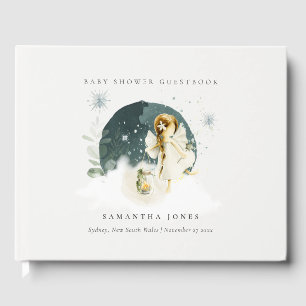 Cute Magical Enchanted Fairy Girl Baby Shower Guest Book