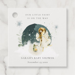 Cute Magical Enchanted Fairy On Way Baby Shower Favour Tags