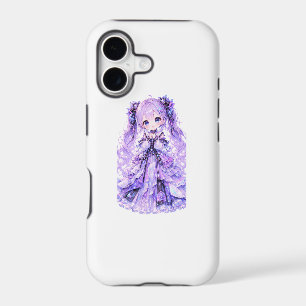 Cute magical girl with starry purple outfit.