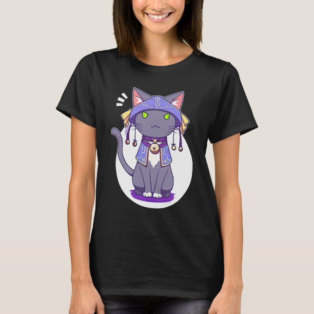 Cute Magical Kitty Unleash Your Fantasy Power with T-Shirt (Front)