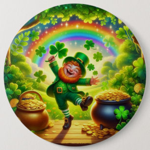 Cute, magical Leprechaun Saint Patrick's Day 6 Cm Round Badge