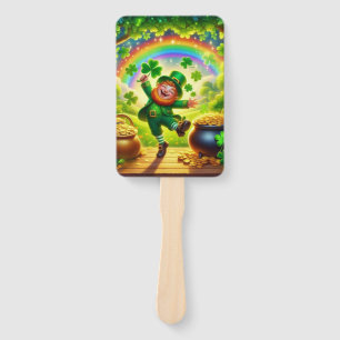 Cute, magical Leprechaun Saint Patrick's Day Hand Fan