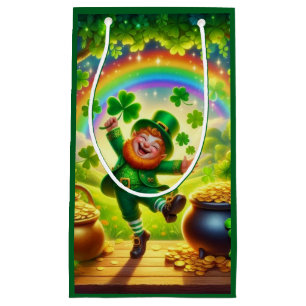 Cute, magical Leprechaun Saint Patrick's Day Small Gift Bag