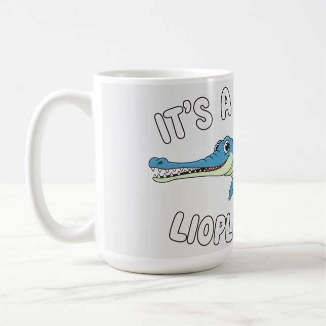 Cute Magical Liopleurodon Fantasy Prehistoric Ocea Coffee Mug (Left)