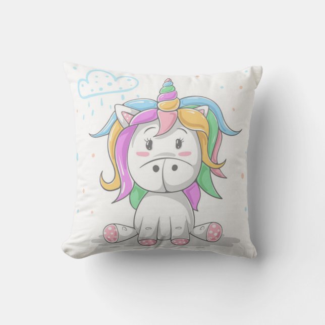 Cute Magical Little Unicorn Cushion (Front)