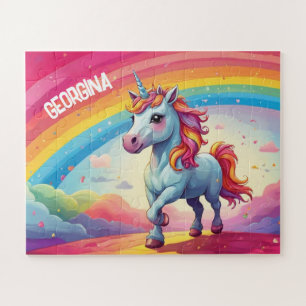 Cute Magical Personalised Unicorn Jigsaw Puzzle