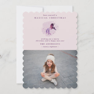 cute magical purple unicorn announcement