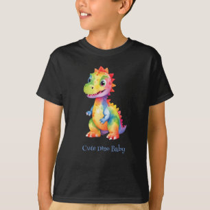 Cute Magical Rainbow Dinosaur Happy Birthday Party T-Shirt
