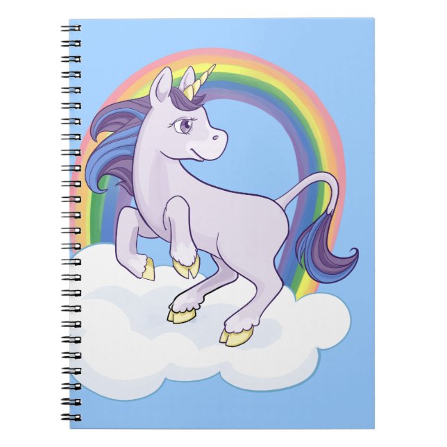 Cute Magical Rainbow Unicorn Notebook (Front)