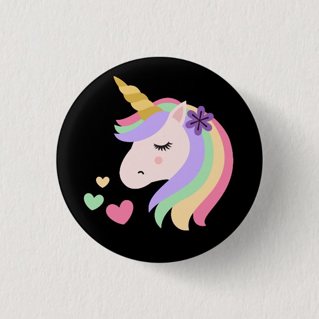 Cute Magical Unicorn 3 Cm Round Badge (Front)