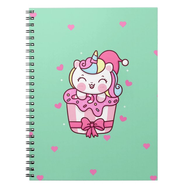 Cute magical unicorn  notebook (Front)