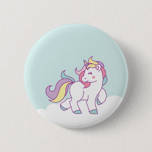 Cute Magical Unicorn Pastel colour Personalised 6 Cm Round Badge
