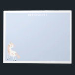 Cute Magical Unicorn Pastel Pink Purple Gold Name Notepad<br><div class="desc">This cute notepad features a sweet unicorn illustration in white and pink on a pastel periwinkle background. Personalise it with your name. Great gift idea.</div>