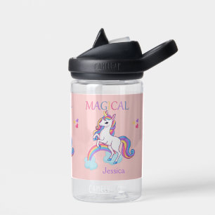 Cute Magical Unicorn Personalised Kids Water Bottle