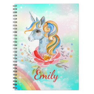 Cute Magical Unicorn Personalised Notebook
