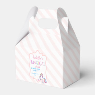 Cute Magical Unicorn Pink Birthday Party Favour Box