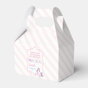 Cute Magical Unicorn Pink Thank You Favour Box