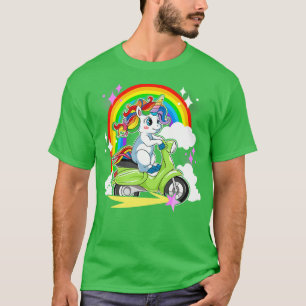 Cute Magical Unicorn Riding Scooter T-Shirt