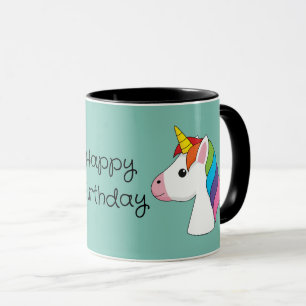 Cute Magical Unicorn w Colourful Hair   Personalis Mug