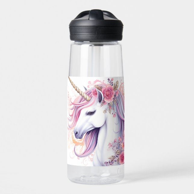 Cute Magical Unicorn Water Bottle (Front)