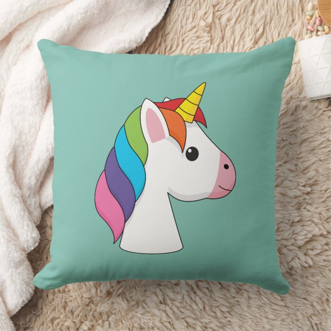 Cute Magical Unicorn with Colourful Hair Cushion (Blanket)