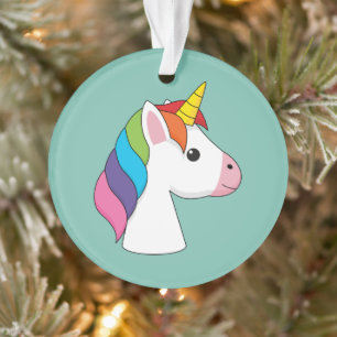 Cute Magical Unicorn with Colourful Hair Ornament