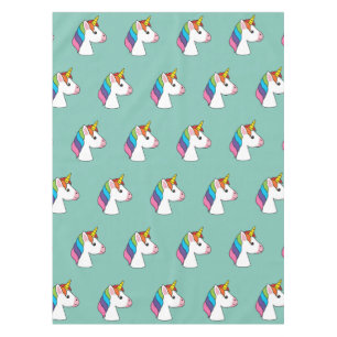 Cute Magical Unicorn with Colourful Hair Tablecloth