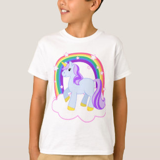 Cute Magical Unicorn with rainbow (Customisable!) T-Shirt