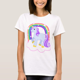 Cute Magical Unicorn with rainbow (Customisable!) T-Shirt