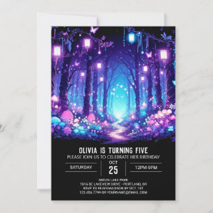 Cute Magical Woodland Digital Birthday Invitation