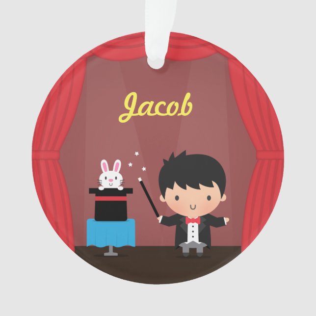 Cute Magician Magic Bunny Trick Kids Room Decor Ornament (Front)