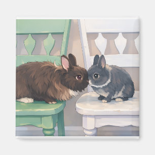 Cute Magnet - Two Rabbits