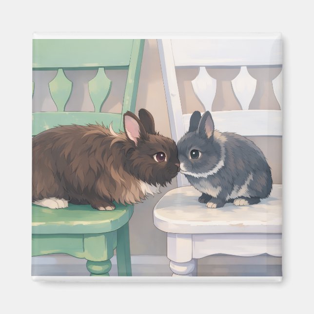 Cute Magnet - Two Rabbits (Front)