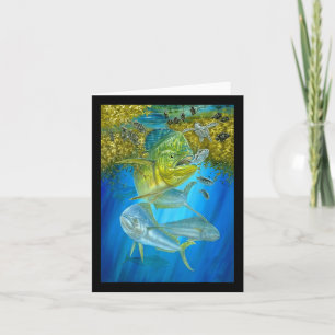 Cute Mahi Mahi Fishing Fish Tuna And Turtle  Card