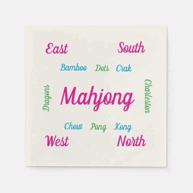 Cute mahjong napkins  (Front)